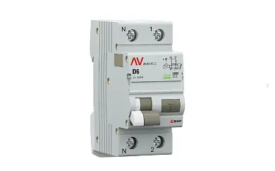 Дифференциальный автомат DVA-10 1P+N 6А (D) 30мА (AC) 10кА EKF AVERES