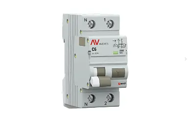 Дифференциальный автомат DVA-10 1P+N 6А (C) 100мА (A) 10кА EKF AVERES