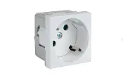 Розетка 45х45 PRO с заземлением, 45 градусов, белая EKF