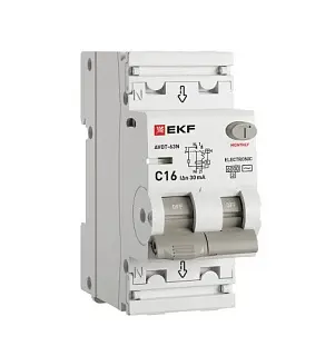 Диф. автомат АВДТ-63N 1P+N 16А (C) 100мА (AC) эл 6кА PROXIMA EKF