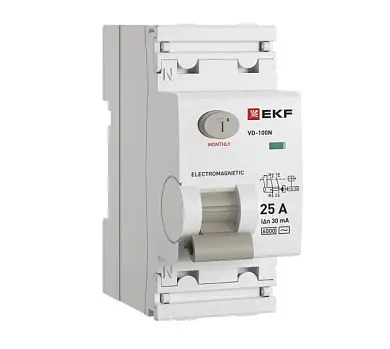 ВДТ ВД-100N 2P 25А 30мА AC эл-мех 6кА PROXIMA EKF