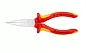 Длинногубцы VDE 1000V, плоские рифлённые губки 46.5 мм, L-160 мм, хром.,  SB (KNIPEX)
