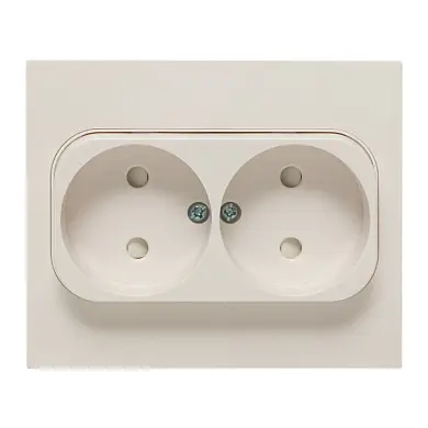 Стокгольм Розетка 2-местная б/з 10А белая с защ. штор. EKF PROxima