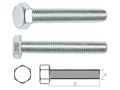 Болт М6х100 мм шестигр., цинк, кл.пр. 8.8, DIN 933 (5 шт в зип-локе) STARFIX, арт.SMZ3-70667-5
