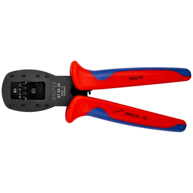 Пресс-клещи для обжима штекеров, кол-во гнёзд: 3, AWG 16/18/20-24, L-190 мм, 2-комп. рукоятки (KNIPE