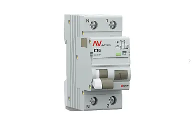 Дифференциальный автомат DVA-10 1P+N 10А (C) 300мА (AC) 10кА EKF AVERES