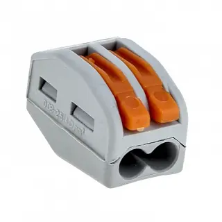 Строительно-монтажная клемма СМК, модель 412, с рычагом, 2 отверстия, 0.08-2.5мм2 (уп.100шт.) EKF