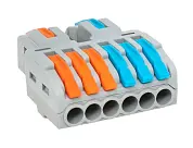 Строительно-монтажная клемма СМК 222-426 разветвительная 6 выходов 0,08-4 мм2 EKF