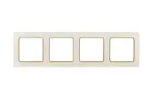 Стокгольм Рамка 4-местная белая с линией цвета шампань EKF PROxima