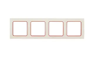 Стокгольм Рамка 4-местная белая с линией цвета красный EKF PROxima