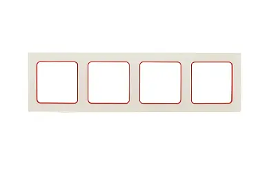 Стокгольм Рамка 4-местная белая с линией цвета красный EKF PROxima