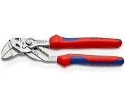 Клещи переставные - гаечный ключ, 40 мм (1 1/2"), L-180 мм, Cr-V, хром., 2-комп. рукоятки (KNIPEX)