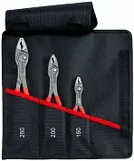 Набор клещей TwinGrip в чехле, 3 предмета, L-150/200/250 мм, Cr-V, обливные рукоятки (KNIPEX)