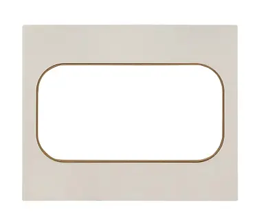 Стокгольм Рамка для розетки 2-местная белая с линией цвета шампань EKF PROxima