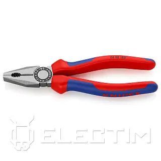 Плоскогубцы комбинированные, L-180 мм, чёрные, 2-комп. рукоятки (KNIPEX)