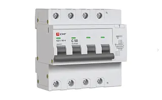 Дифференциальный автомат АД-4 50А/ 30мА (хар. C, AC, электронный) 6кА EKF PROxima