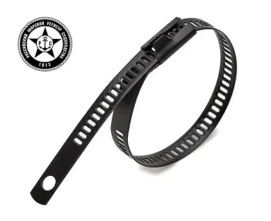 Стяжки крепежные из нержавеющей стали AISI 316 лестничного типа с полимерным покрытием