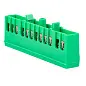 Шина "0" PE (6х9мм) 12 отверстий латунь зеленый изолированный корпус на DIN-рейку EKF PROxima