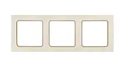Стокгольм Рамка 3-местная белая с линией цвета шампань EKF PROxima