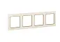 Стокгольм Рамка 4-местная белая с линией цвета шампань EKF PROxima