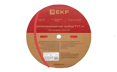Термоусаживаемая трубка ТУТ нг 10/5 красная рулон EKF PROxima