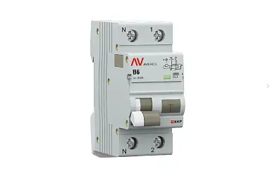 Дифференциальный автомат DVA-10 1P+N 6А (B) 30мА (AC) 10кА EKF AVERES
