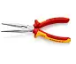 Длинногубцы с режущими кромками VDE 1000V, полукруглые прямые губки, L-200 мм, хром., 2-комп. рукоятки (KNIPEX)