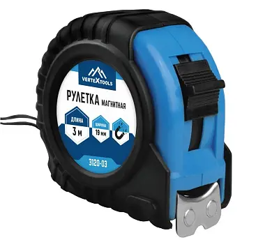 РУЛЕТКА МАГНИТНАЯ 3мХ19мм (12/ 180),VERTEXTOOL