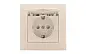 Минск Розетка 1-местная СП с/з с крышкой 16А бежевая с защ. штор. EKF