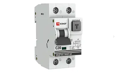 Диф. автомат 20А 30мА х-ка C эл-мех тип A 6кА АВДТ-63 EKF PROxima