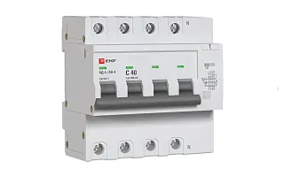 Дифференциальный автомат АД-4 40А/300мА (хар. C, AC, электронный) 6кА EKF PROxima