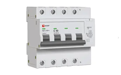 Дифференциальный автомат АД-4 40А/300мА (хар. C, AC, электронный) 6кА EKF PROxima