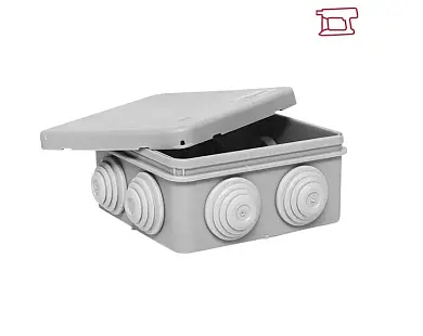 Коробка распределительная КМР-030-031 с крышкой наружная (85х85х40) 8 мембранных вводов IP55 EKF