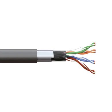 Кабель витая пара TERACOM PRO Cat.5E F/UTP 4 пары solid внешний 24AWG оболочка LDPE цвет черный (упак. 305м)