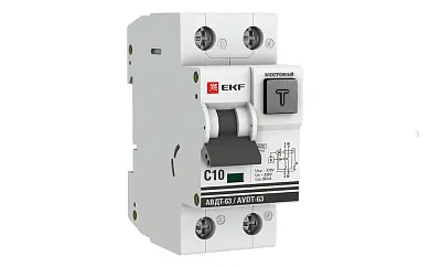 Диф. автомат 10А 30мА х-ка C эл. тип АС 6кА АВДТ-63 EKF PROxima