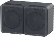 AtlasDesign Profi54 O/У двойная РОЗЕТКА с заземлением со шторками 16А 250B, АНТРАЦИТ