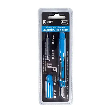 Отвертка карманная НБ-4 с битами серии МАСТЕР