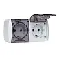 Владивосток Розетка 2-местная 16А с заземлением с прозрачной крышкой IP54 EKF