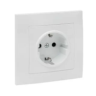 Валенсия розетка 1-местная с/з 16А белая с защ. штор. EKF PROxima