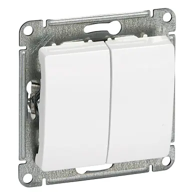 2-клавишный выключатель, сх.5, 10АХ, механизм, БЕЛЫЙ