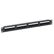 Патч-панель TERACOM PRO 19'' Cat.5E 1U неэкранированная UTP 24 порта RJ-45 Dual IDC с органайзером