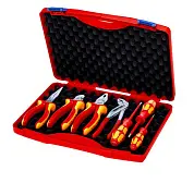 Чемодан RED Electro 2 c инструментом пластиковый VDE 1000V, 7 предметов (KNIPEX)