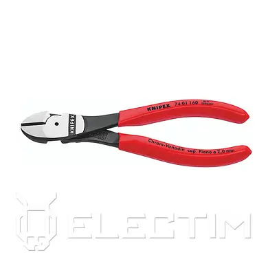 Бокорезы особой мощности, L-160 мм, чёрные, обливные рукоятки (KNIPEX)