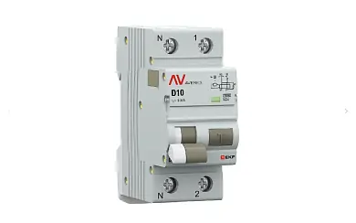 Дифференциальный автомат DVA-10 1P+N 10А (D) 30мА (A) 10кА EKF AVERES