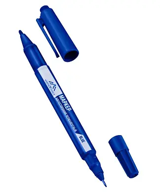 МАРКЕР СТРОИТ.СИНИЙ двух-нний (10/ 100/ 3000),VERTEXTOOLS