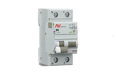 Дифференциальный автомат DVA-10 1P+N 6А (B) 100мА (A) 10кА EKF AVERES