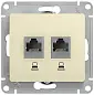 ШЭ Глосса Роз.двойная (комп+комп) RJ45+RJ45, кат.5е (беж, б/рамки) GSL000285KK