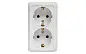 Рим Розетка 2-местная 16А с заземлением керам. белая EKF