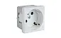 Розетка 45х45 PRO с заземлением, 45 градусов, белая EKF
