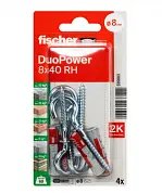 Универсальный дюбель DUOPOWER 8х40 с-образн. крюк(упак. 4шт) Fischer